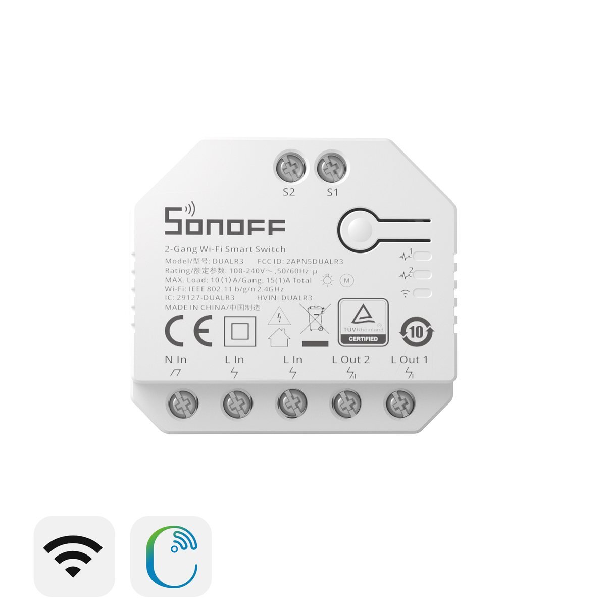 Sonoff Dual R3 — relé doble para persianas
